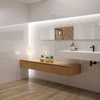 Veggflis <strong>Blanco</strong>  Hvit Blank Relieff 30x60 cm